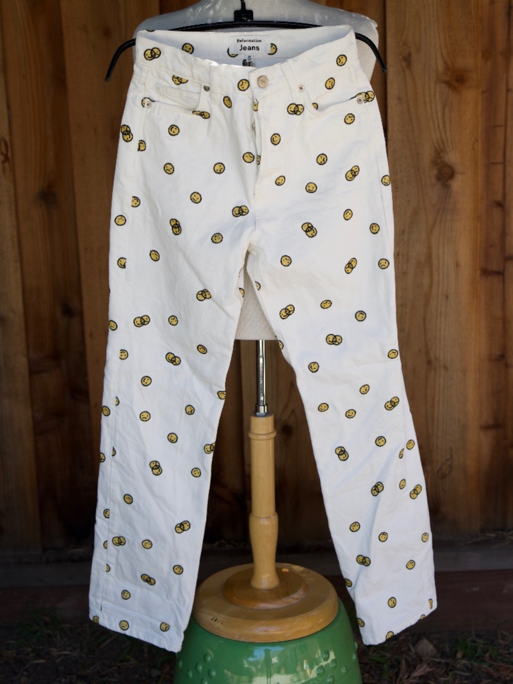 Reformation Mixed Emotions High Rise Straight White Denim Jeans Woman's 24